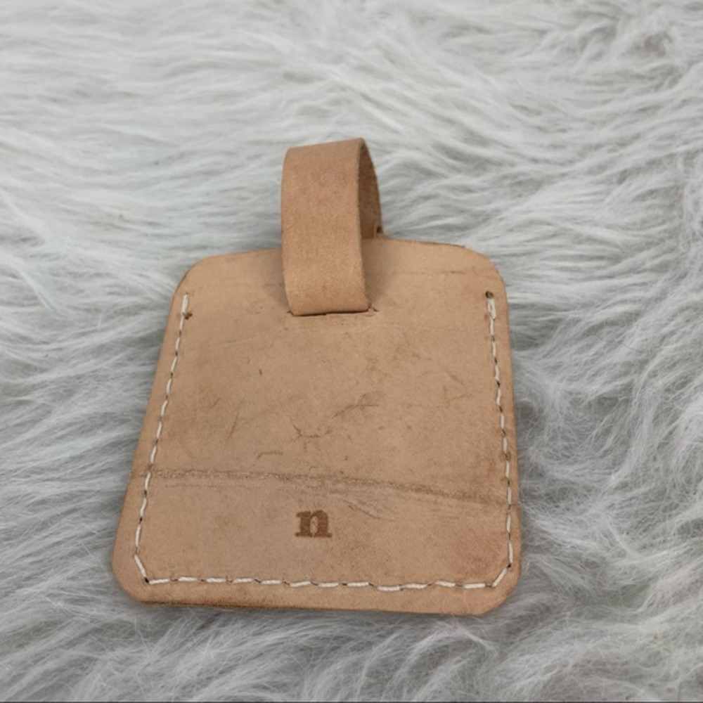 Noah Marion natural tan Leather luggage Bag tag Austin Texas